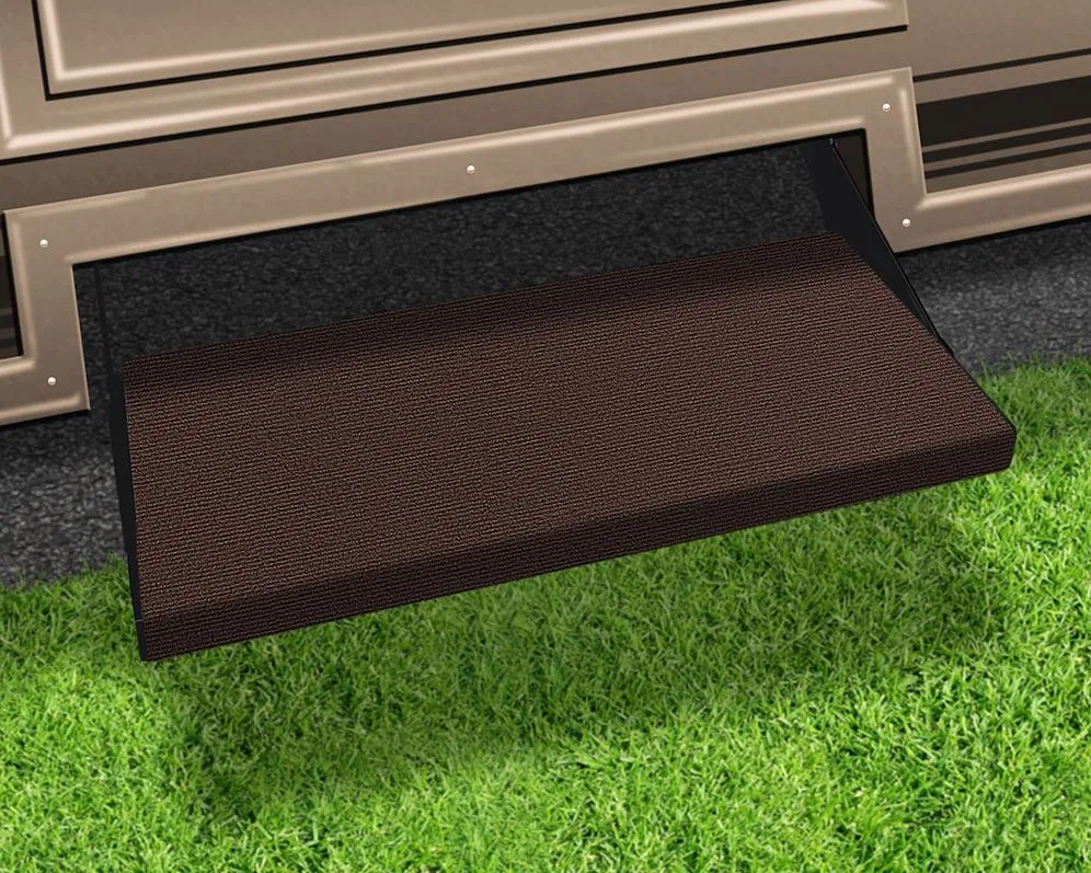2-0355 – PRESTO FIT Entry Step Rug, Fits Manual And Electric Steps 23 Inch Width Chocolate Brown Micro-Ribbed Texture...